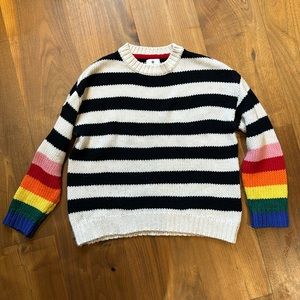 Sundry 🌈 Striped Rainbow Sleeve Sweater, size 0 XS